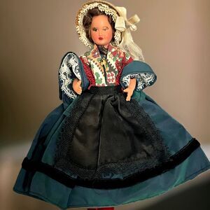 Vintage French Celluloid Doll – Spanish Dress – Ethnic Costume Collectible